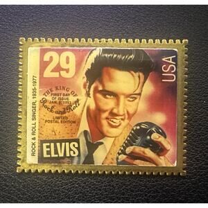 Winco Elvis Presley Pinback Lapel Pin USPS 29 Cent Stamp 1992